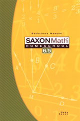 Saxon Math 6/5 Homeschool (3rd Edition): Solutions Manual